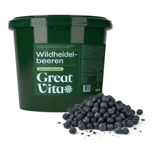 Wildheidelbeeren gefriergetrocknet · knusprige Vollfrucht ohne Zuckerzusatz · gefriergetrocknete Früchte · Freeze-dried wild blueberries - GreatVita